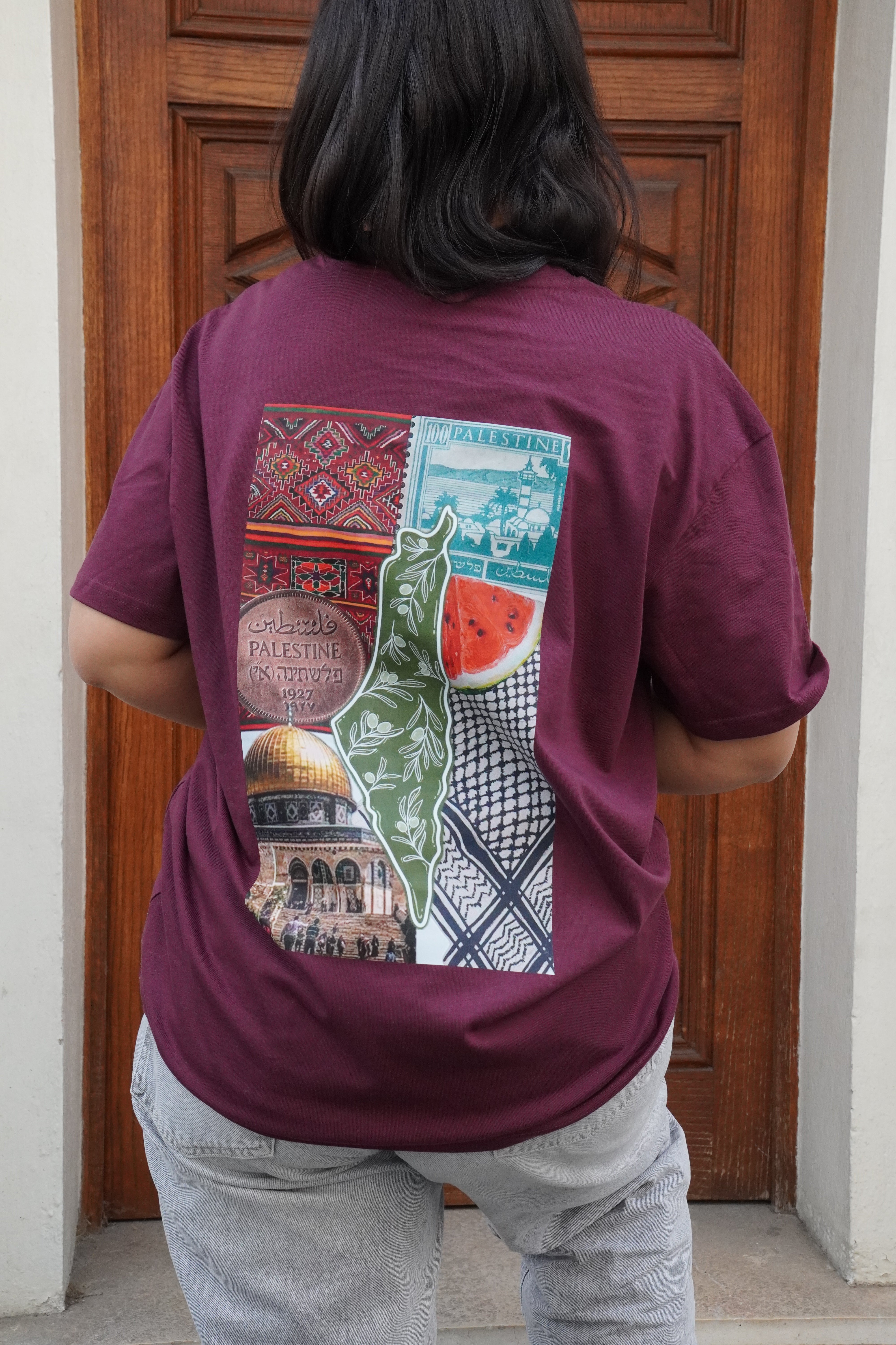 T-shirt GAZA BORDEAUX