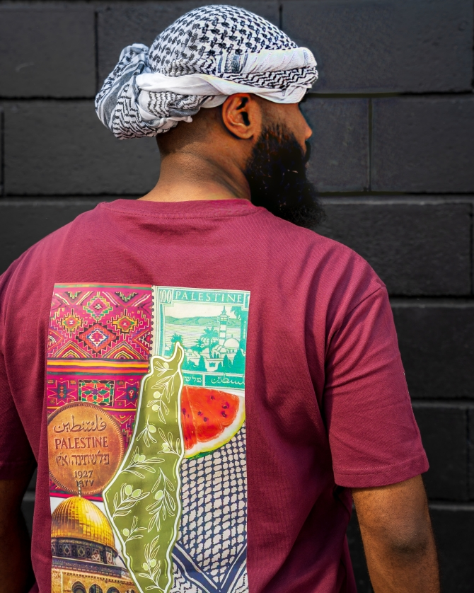 T-shirt GAZA BORDEAUX